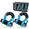 3/4” 2pcs 19Ton 42000lbs U type heavy duty drop forged D-ring shackle u-hook loop hook trailer rope automobile SUV modification