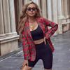 Top Autumn and Winter Christmas Red Plaid Suit