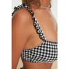 Черный текстурированный бикини-топ в мелкую клетку Tbess21bu0445