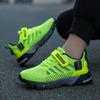 Boys Lightweight Breathable Running Shoes With Arch Support Fluorescent Green Sport Sneakers Kids Ages 4-16