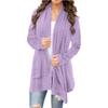 Women's Asymmetrical Open Front Knit Cardigan Long Sleeve Casual Cover Up Loose Fit
