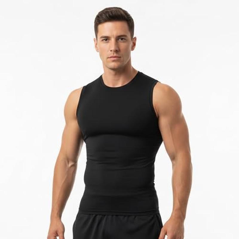 Men's Compression Tank Top Quick Dry Breathable Stretchy Sleeveless Athletic Polyester Spandex