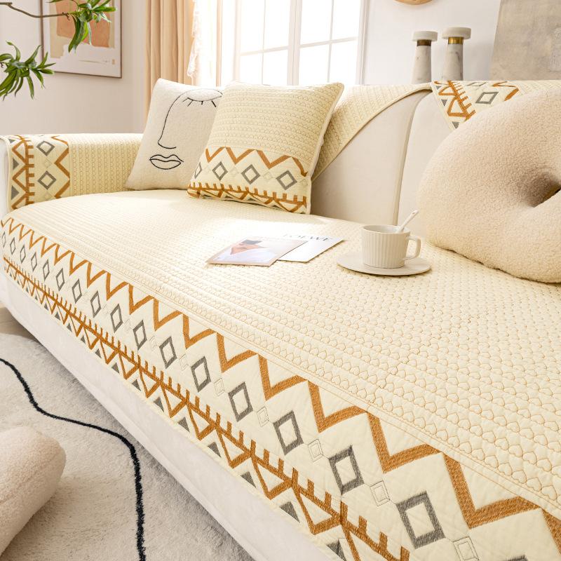 Подушка для дивана из чистого хлопка, универсальный чехол для полотенец на четыре сезона, нескользящая подушка для сиденья, чехол для дивана, пылезащитный чехол