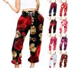 Women's Valentine's Day Print Casual Drawstring Elasticated Waist Drawstring Pants