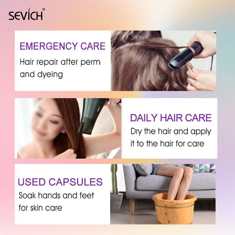 Витаминные капсулы для волос Севич Кератиновое масло Восстанавливает поврежденные волосы против выпадения волос Марокканское масло Разглаживающая эссенция для волос Смесь капсул для волос