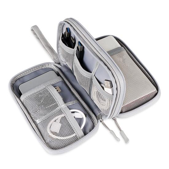 Сумка для хранения внешнего аккумулятора, многоцелевой чехол для переноски, застежка-молния, большая вместимость, сетчатый слой, органайзер для хранения кабеля и шнура