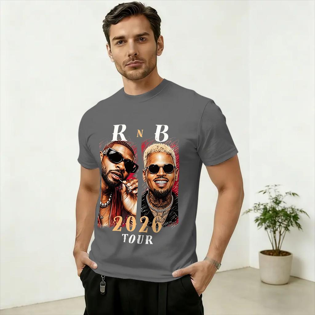 Raymond Brown RB Tour 2026 Concert T Shirt for Unisex Cotton Vintage TShirt Round Neck Tee Shirt Short Sleeve Clothes Unique