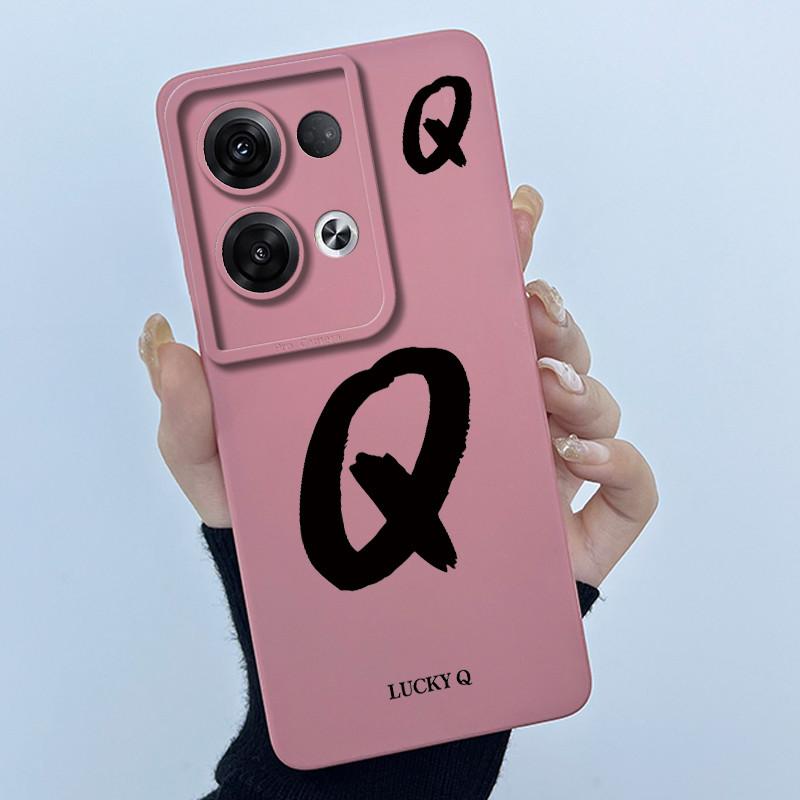 Для OPPO Reno 8 Pro 5G Reno8 Reno8 Pro Plus Ударопрочный Чехол для Телефона Счастливая Первая Буква Чехол Силиконовый Мягкий Матовый Задняя Крышка