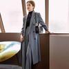 Корейский стиль шикарный офисный женский длинный пиджак элегантный двубортный пиджак женская мода уличный тренчкот