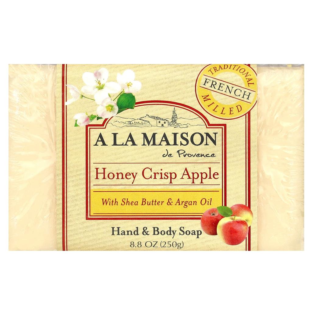 A La Maison de Provence Hand and Body Bar Soap, Honey Crisp Apple, 8.8 Oz (250 G)