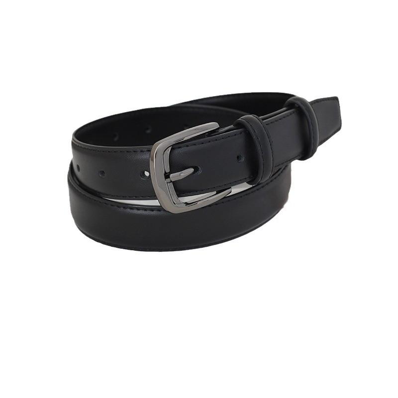 High Quality Genuine Leather Black Belt For Men And Women Stylish Retro Design