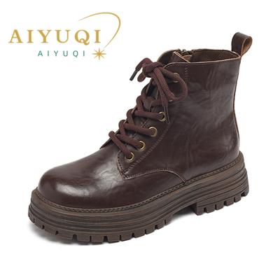 Нескользящие короткие ботинки дезерты, женские зимние ботильоны на толстой подошве, удобная рабочая одежда в стиле ретро, ​​женская обувь