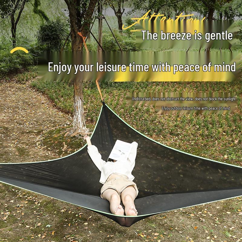 Cross-Border Triangle Air Hammock: Black Breathable Elastic Mesh for Outdoor Camping