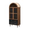Chest of Drawers Storage Cabinet with Adjustable Shelves, Modern Retro Storage Cabinet made of Curved Glass, Adjustable Shelves, Luxurious Sideboard