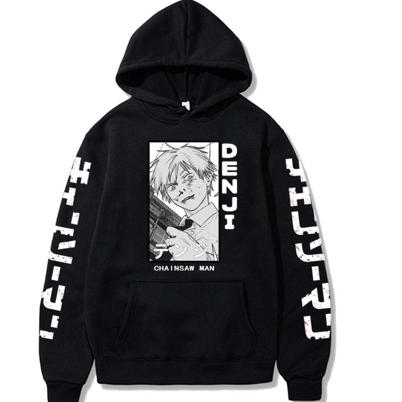 Chainsaw Man Printed Hoodie Sweatshirt for Men Plus-fleece Jacket  Hoodie Tracksuit Men Fashion Autumn Winter Fleece Sweatshirt
