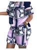 Casual Women's 2-piece 3d Printed Fashionable Short Sleeved Top and Shorts Set Oversized Loose and Simple 2-piece Set