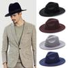 Vintage Winter Autumn Woolen Wide Brim Stage Performance Cowboy Hat Jazz Cap Fedora Hat Panama