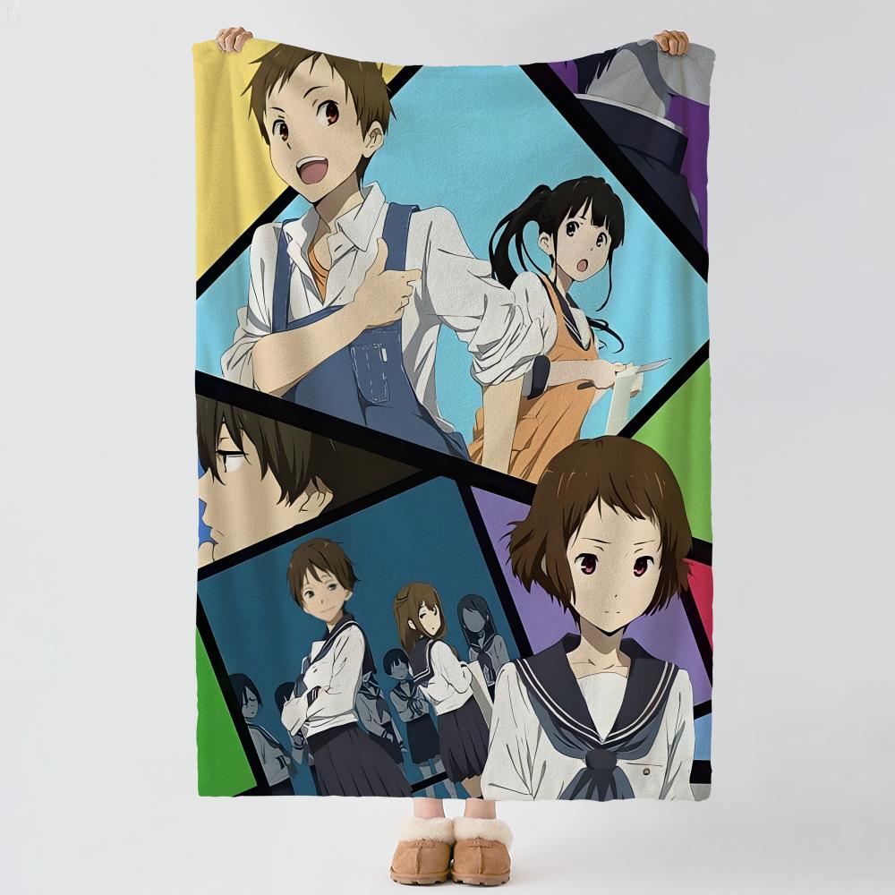 Аниме H-Hyouka-A Плед из толстого и уютного фланелевого одеяла, Многоцелевое использование в помещении и на улице, Ежедневный сон