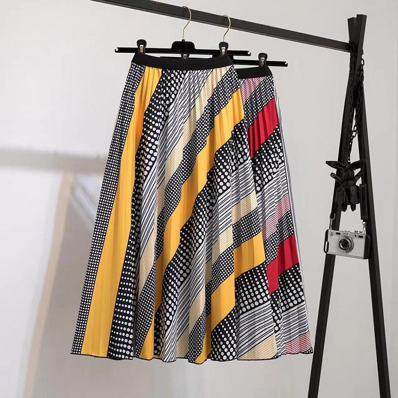 EBA весна и лето женская одежда юбка средней длины плиссированная юбка юбка женская с высокой талией и тонкая