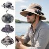 Solar Powered Sun Hat with Detachable Fan Design, 4 Fans UPF 50+ Bucket Hat, Battery Backup Adjustable Fit Outdoor Cooling Built-in Panels And Type-C