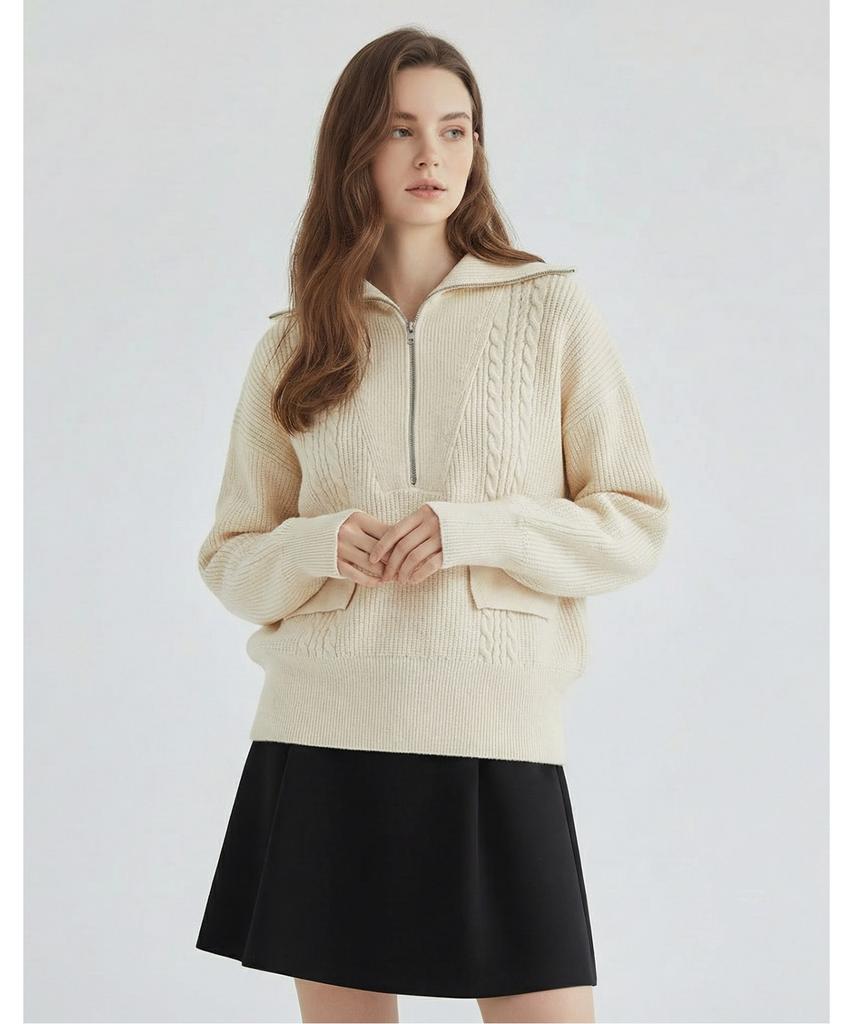 MESENSE Half-Zip Collar Design Knit_Mb3Zknmd90Z