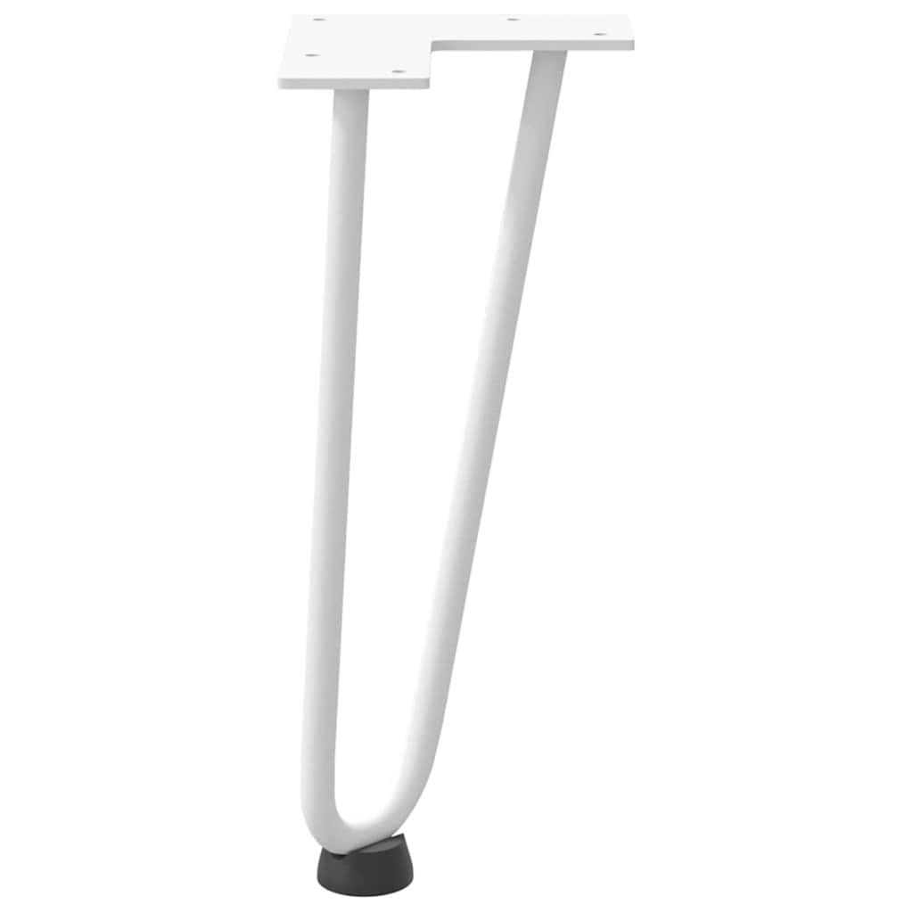 Vidaxl Nogi Do Stołu Hairpin, 4 Szt., Biale, 30 Cm, Lita Stal