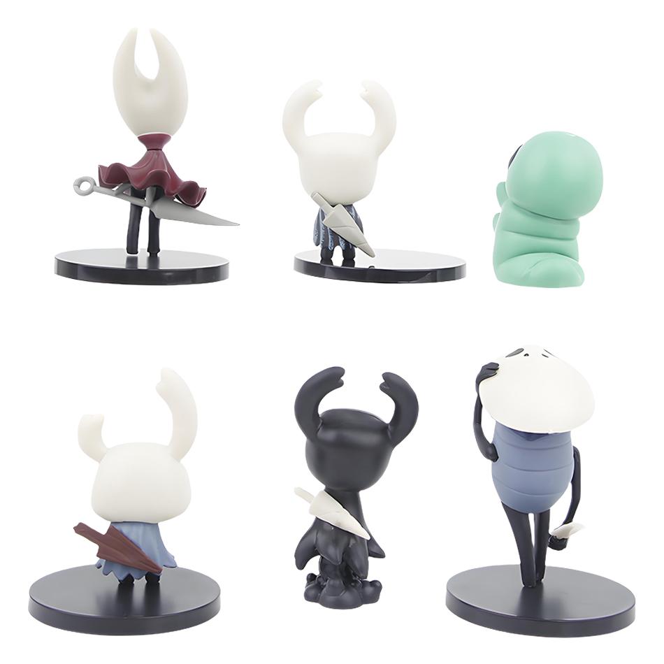6pcs/set Hollow Knight Silk Song Knight Hornet Quirrel Zote Grub Figure Cute Toys Model Doll Brinquedos