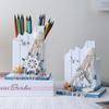 Large Capacity Wooden Pen Holder Ocean Style Pen Container  Office Desktop Decoration