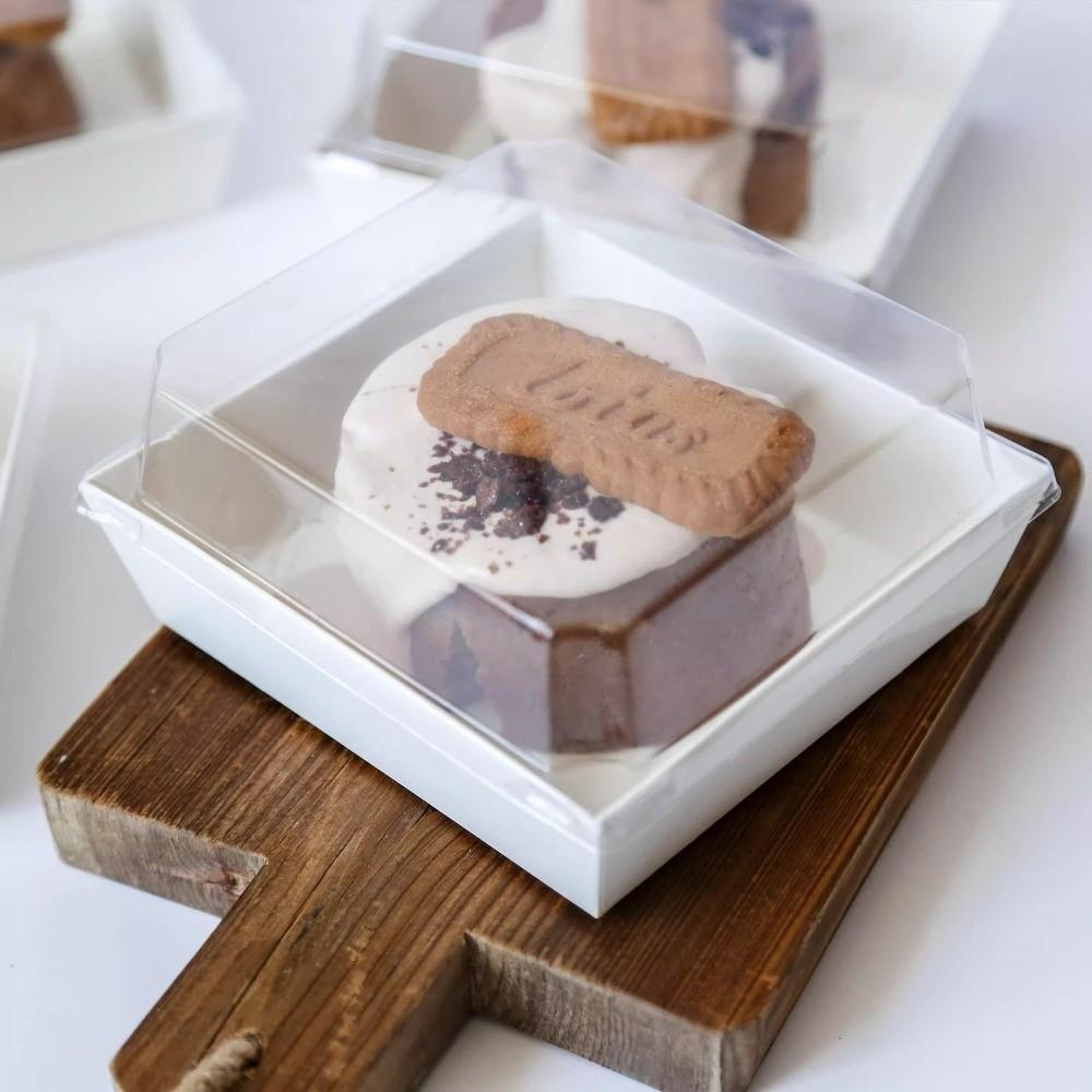 20 шт. Упаковка для пищевых продуктов Прозрачная крышка Упаковочная коробка с прозрачной крышкой Одноразовая коробка для пищевых продуктов Торт