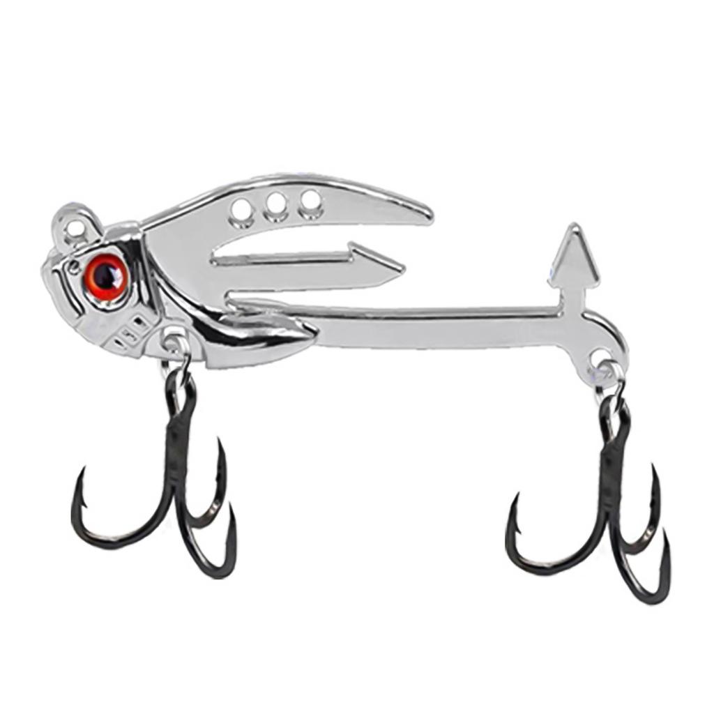 Металлическая серебристая колеблющаяся блесна с тройниками, 11.5 г, 5.8 см