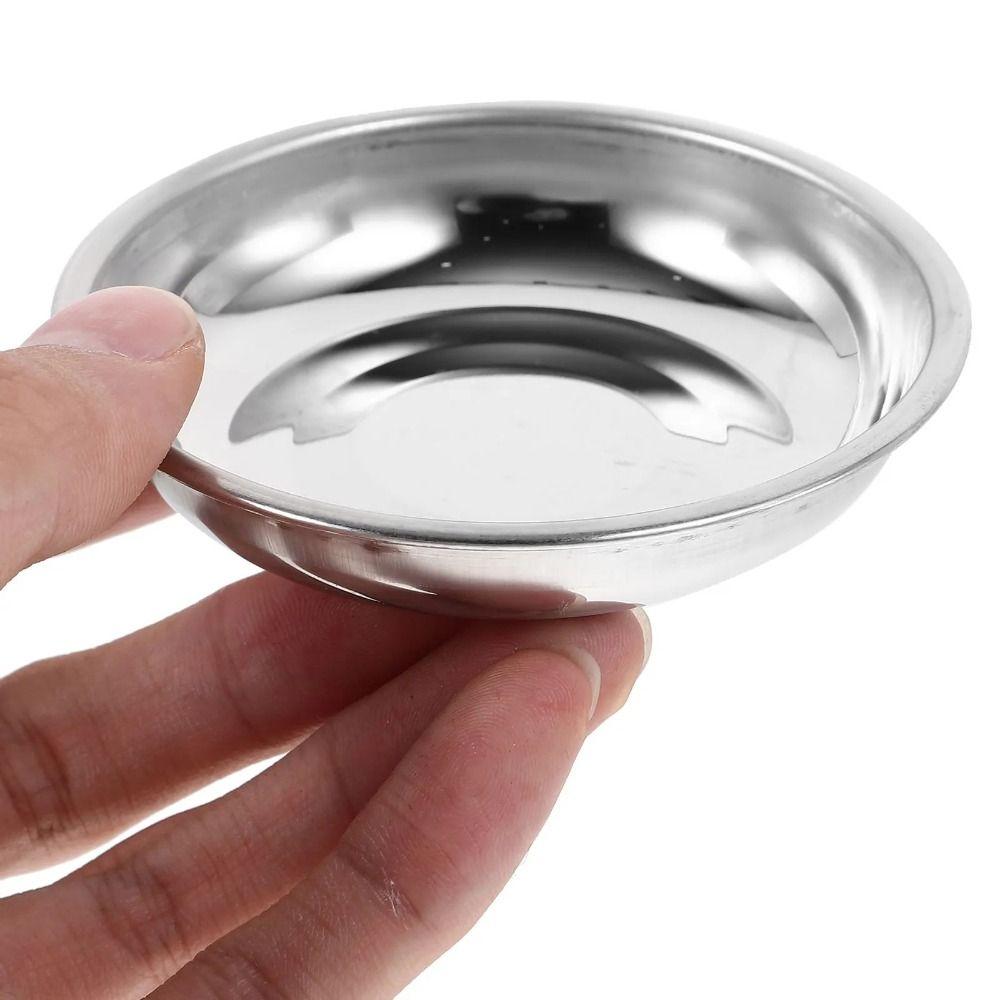 Stainless Steel Food Snacks Seasoning Dishes Silver Appetizer Condiment Tray Dessert Dish Salt