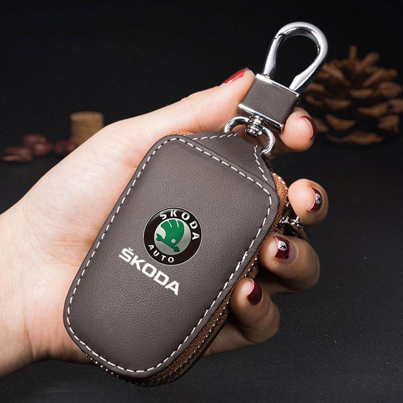 vhnws1 Car Key Holder Keychain Organizer Key Wallet Key Case For Skoda octavia 3 2 superb 3 kodiaq Superb Fabia Kamiq Karoq Accessories