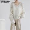 Spring Autumn Women's Knit Top Slouchy Style Top Thin Hollow Sweater Pullover