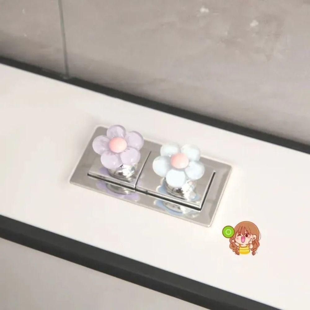 1/2PCS Labor-saving Toilet Lid Lifter Flower Shaped Bathroom Flush Switch Toilet Press Tool