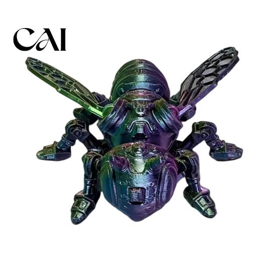 Creative Office Desktop Ornament 3D Printed Mechanical Bee Figurine, Articulated Insect Ornament, Movable Joints Cool Display, Decor for