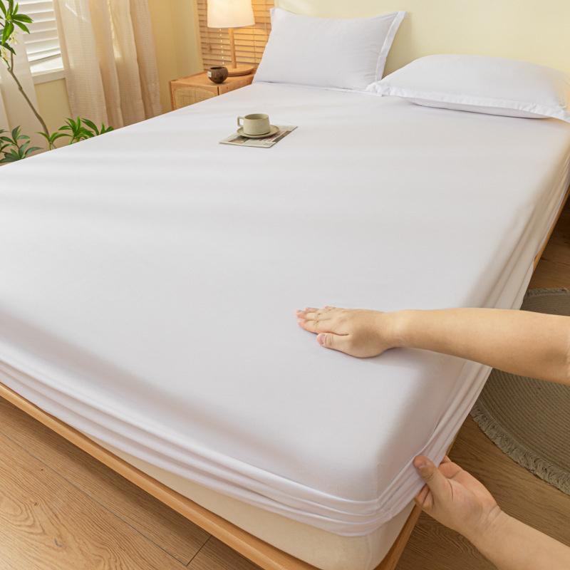 Cotton Fitted Sheet Bedding Sheet Non Slip Mattress Cover Bed Protector Cover Single Double Bed Cover Sofa Cover with Elastic Band (No Pillowcase)