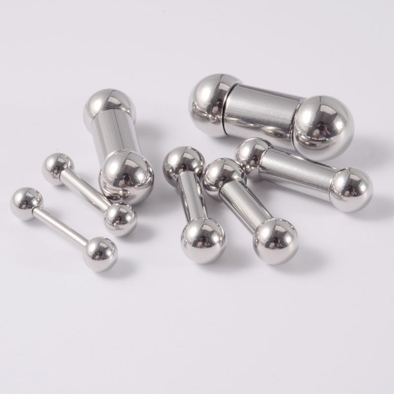 Titanium Steel Straight Barbell Piercing for Tongue, PA, and Nipple - Large Trendsetter Design.