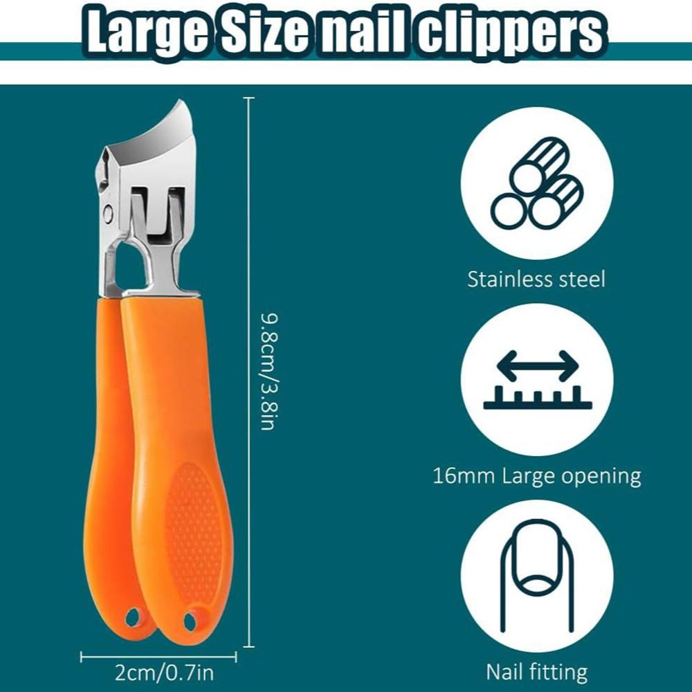 2Pcs Slanted Nail Clippers Curved Toenail Clippers For Thick Toenails