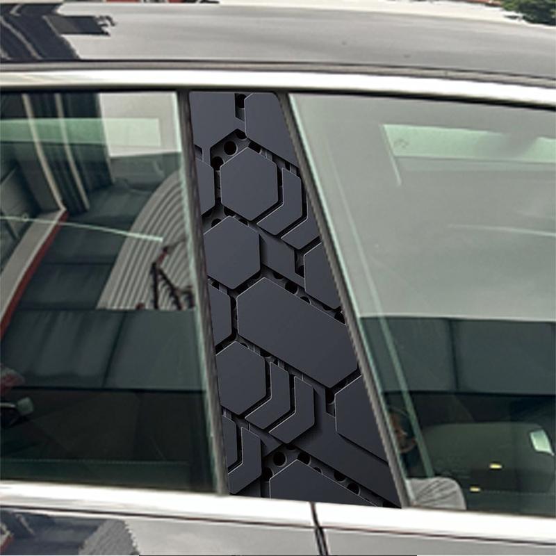 2PCS Hexagonal technology sense Car Center Pillar Sticker B-Pillar Door B Pillar Decals Center Column Protective Film Decals