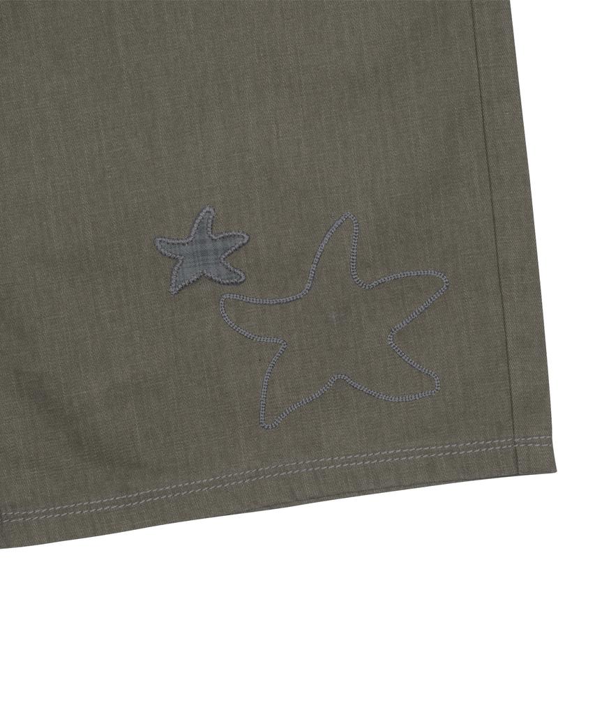 THE COLDEST MOMENT Tcm Starfish Patch Pants (Khaki Beige)