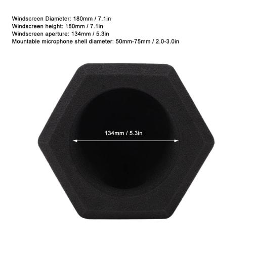 Microphone Isolation Shield, Acoustic Microphone Windshield Sponge Cover, 5-Sided Sealing and Detachable Design, Reduces Noise and Reflection