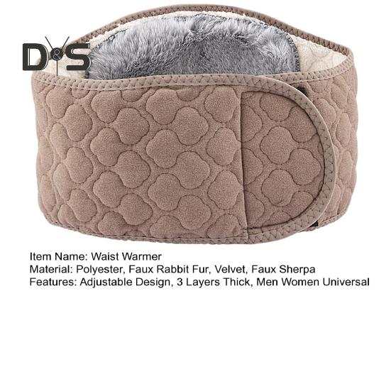 Зимний утеплитель для талии, регулируемый, 3 слоя, толстый, для холодной погоды, для мужчин и женщин, термоплюшевый пояс для поддержки поясницы, пояс для защиты живота