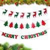 Festive Merry Christmas Bunting Hanging Banner Flag For Xmas Party Decoration