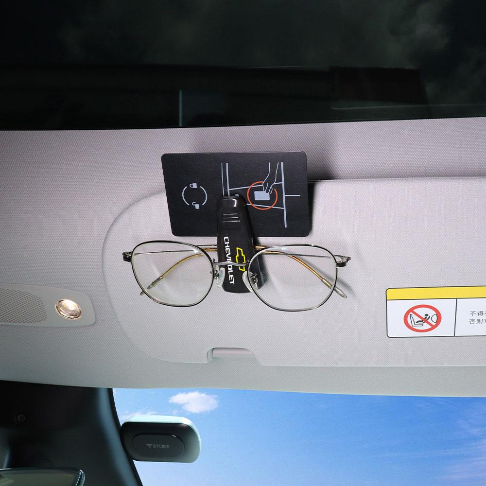 Car Sun Visor Sunglasses Organizer Clip Card Ticket Holder For Chevrolet Cruze Spark Captiva Camaro Malibu Suburban XL Trax Lova