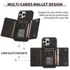 For iPhone 16 Pro Phone Case Tri-Fold Wallet Kickstand PU Leather+TPU Back Cover