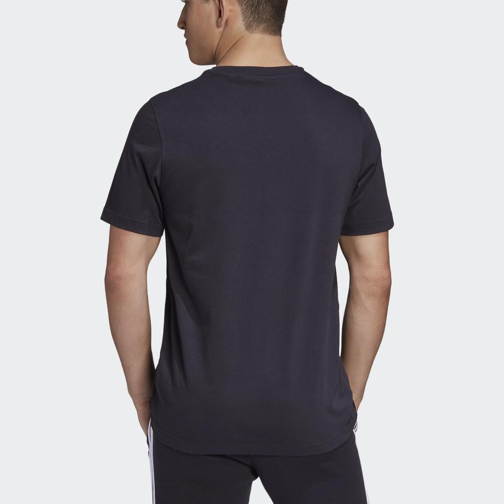 Adidas Оригинальная дышащая футболка с короткими рукавами и буквенным принтом трилистника, мужские топы, черные CW0709