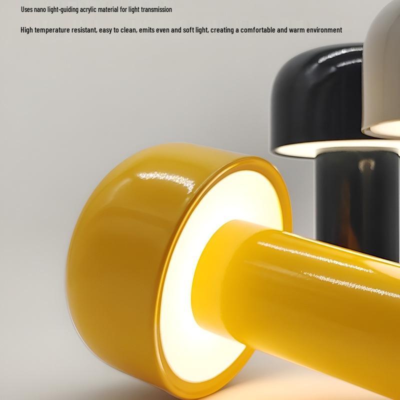 Nordic Retro Mushroom Metal Bedside Lamp - Stylish Table Lamp for Bedroom, Restaurant, or Bar with Charging Feature.