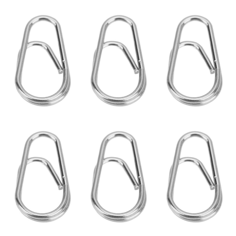 100PCS Stainless Steel Fishing Snaps Rings Oval Fishing Split Rings  for Anglers