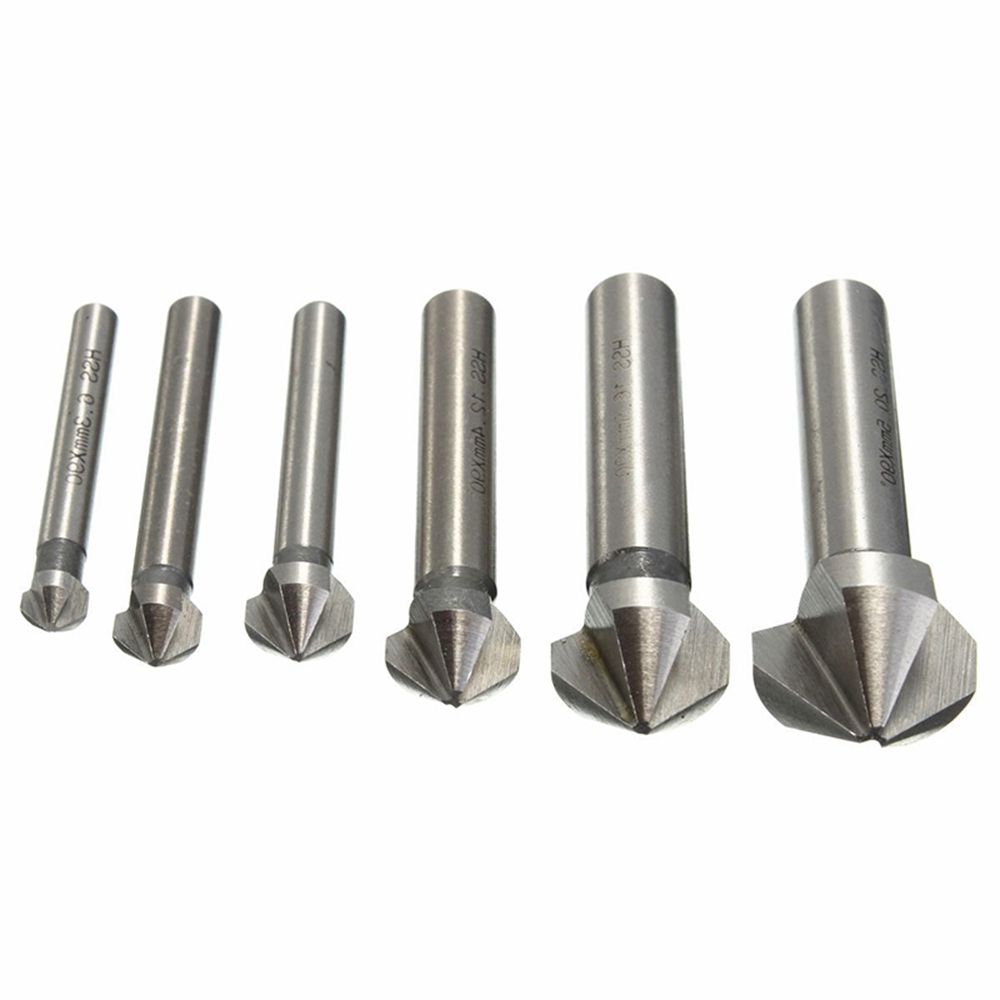 90 Degree Hard Metals 3 Flute Cutter Tool Countersink Drill Bit Hand Power Tools Three Edge Chamfer
