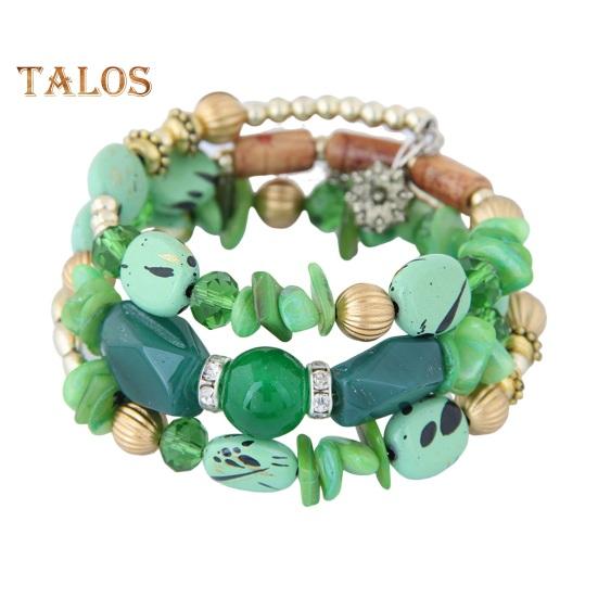 Unisex Bracelet Alloy Irregular Shape Stones Multi-layered Stacking Retro Ethnic Bohemian Faux Turquoise Faux Agate Adjustable Elastic Cord Wrist